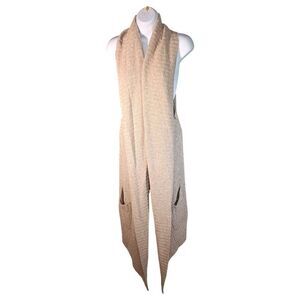 RUEHL No.925 Cardigan Duster Womens Large Rabbit Hair Blend Sleeveless Open Long